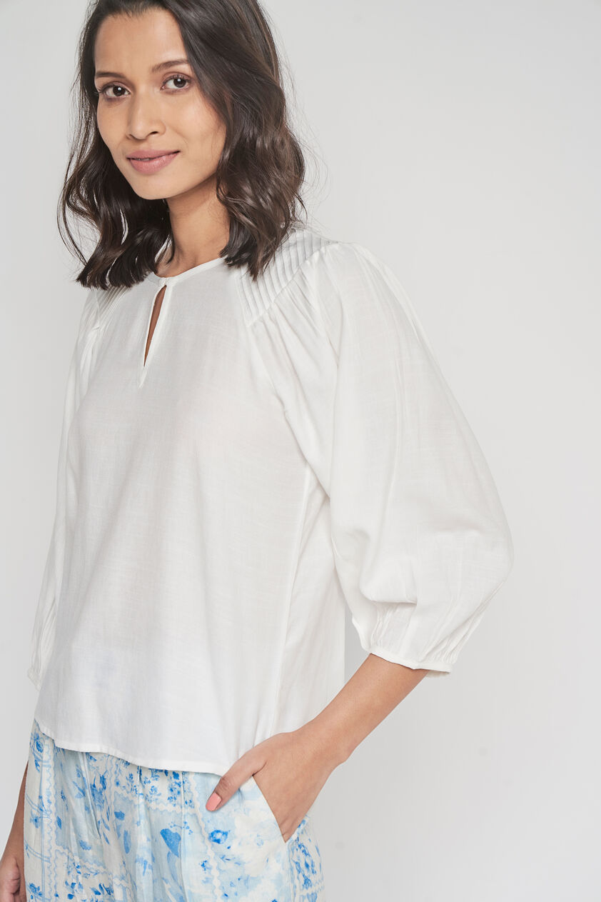 White Regular Length Straight Straight Top, White, image 1