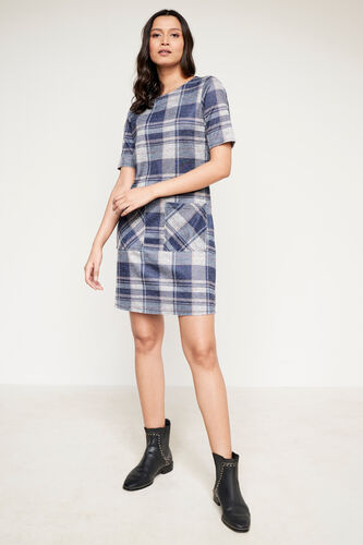 Grey Colour Blocked Straight Dress, Grey, image 2