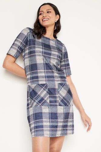 Grey Colour Blocked Straight Dress, Grey, image 3