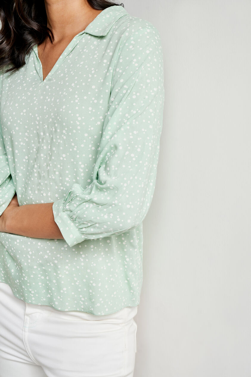 Sage Green Polka Dots Straight Top, Sage Green, image 5