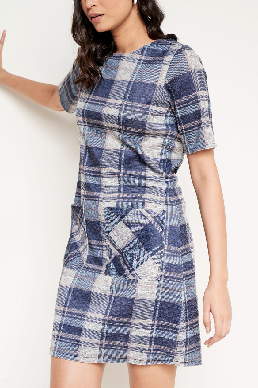 Grey Colour Blocked Straight Dress, Grey, image 5