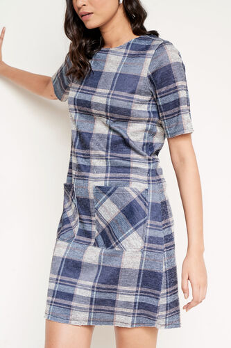 Grey Colour Blocked Straight Dress, Grey, image 5