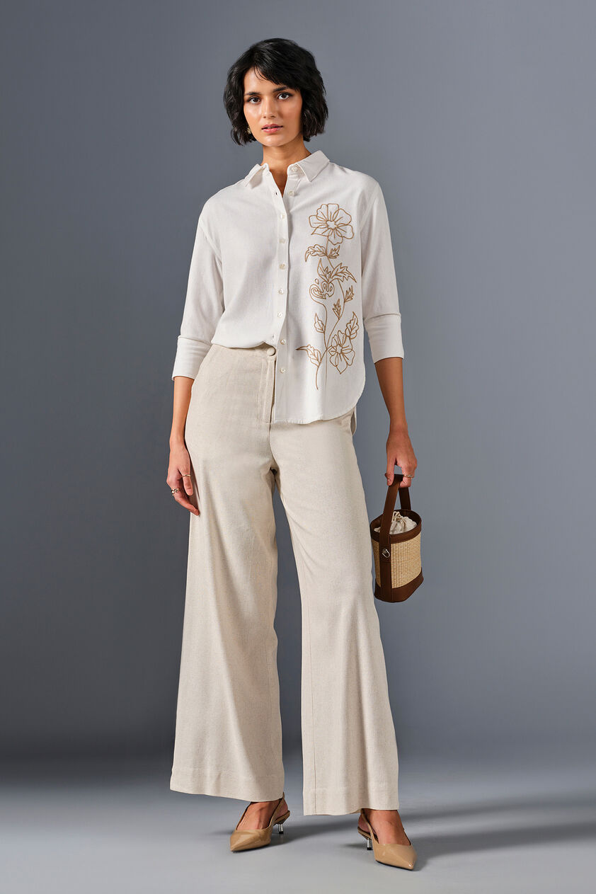 Effortless Viscose Blend Pants, Natural, image 2