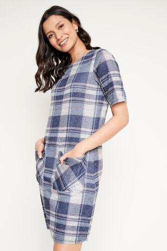 Grey Colour Blocked Straight Dress, Grey, image 1