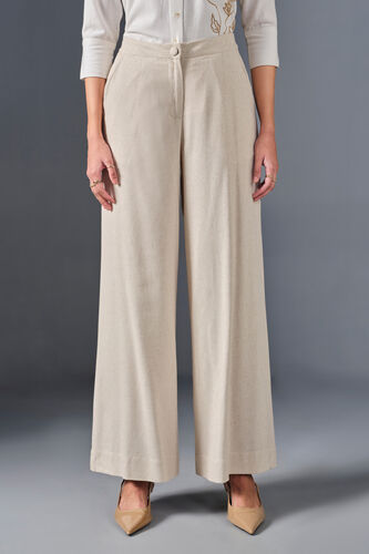 Effortless Viscose Blend Pants, Natural, image 1