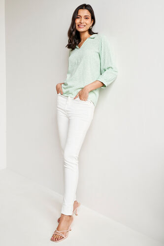Sage Green Polka Dots Straight Top, Sage Green, image 3